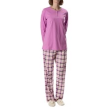 59%OFF 女性のパジャマ カリダカラーブラッシュリブパジャマ - コットンジャージー、ロングスリーブ（女性用） Calida Colour Blush Ribbed Pajamas - Cotton Jersey Long Sleeve (For Women)画像